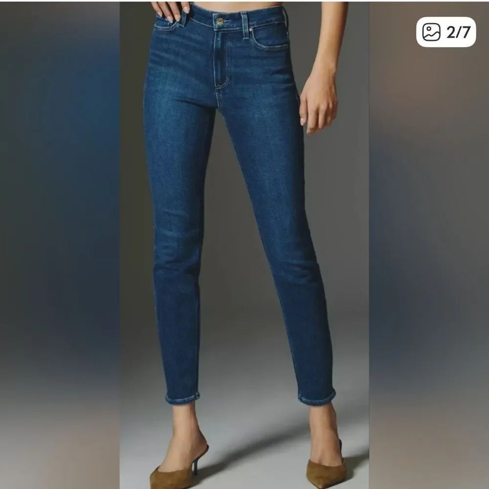 PAIGE Hoxton Ankle Skinny High Rise Jean Side Slit Athens Wash Womens 29